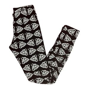 Ultra Soft Leggings | Leopard Face | Black & White | Lady’s Small